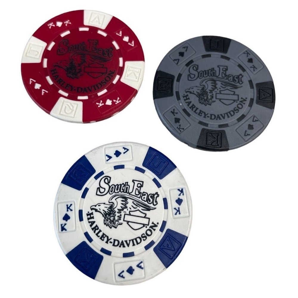Harley Davidson Poker Chips Dealer Lot of 3 South East Bedford Heights OH